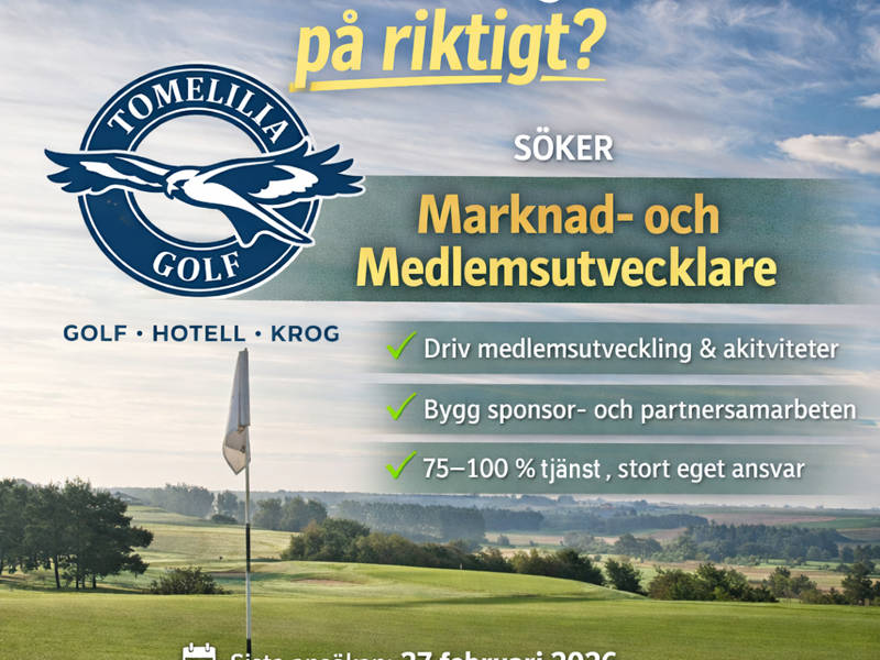 Tomelilla Golf söker Marknad- och Medlemsutvecklare