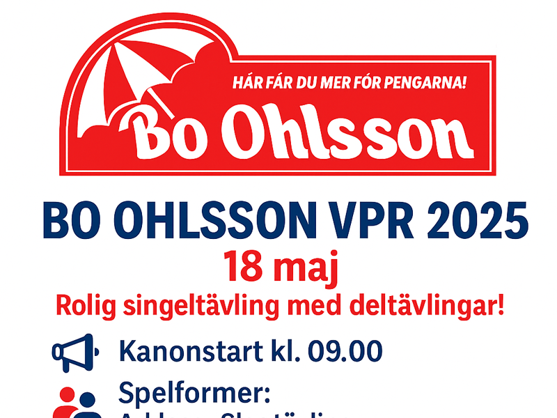 Spela Bo Ohlsson vpr 18 maj!